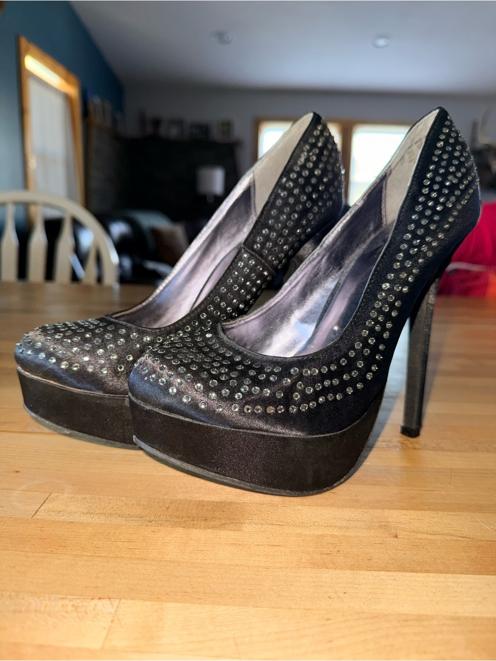 SM New York Rhinestone Platform Heels